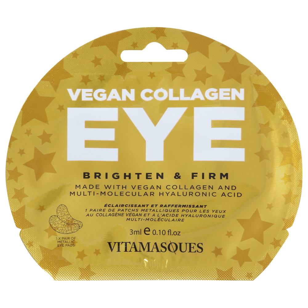 Vitamasques Brighten & Firm Vegan Collagen Metallic Eye Pads (0.1 fl oz)