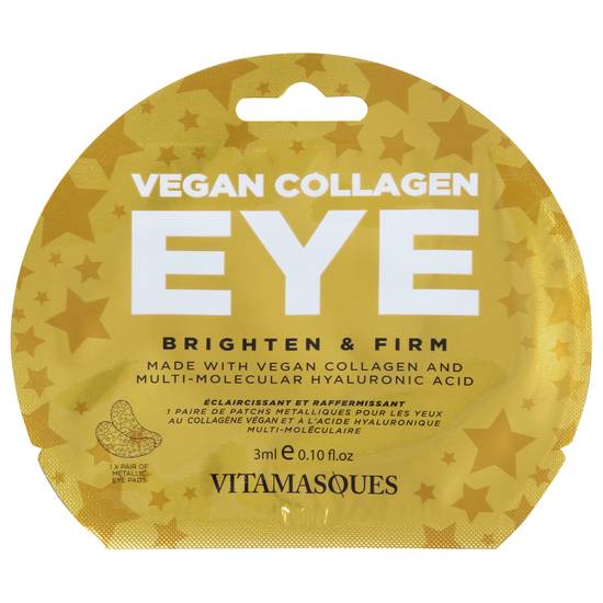 Vitamasques Brighten & Firm Vegan Collagen Metallic Eye Pads