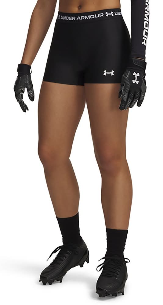 Under Armour Women's HeatGear Shorty Shorts 3 inches, Black, Small
