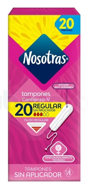 Tampones Nosotras Sin Aplicador - Flujo Liviando/Normal 20Unid.