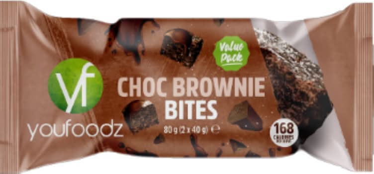 YouFoodz Chocolate Brownie Twin Pack Bites 80g