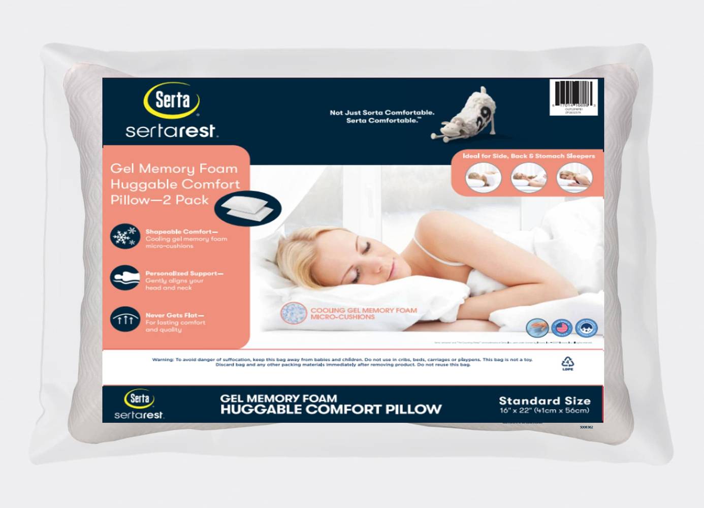 Serta 2-Pack Standard Medium Gel Memory Foam Bed Pillow | 3300524