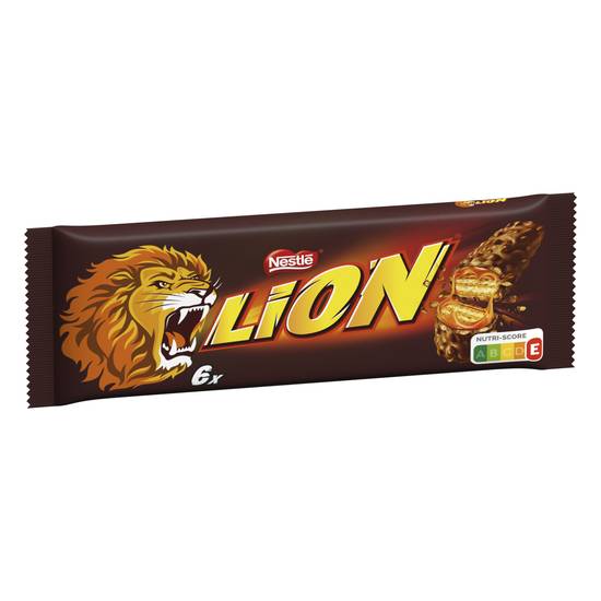 Nestlé - Lion barres chocolatées caramel & céréales (6 pièces)