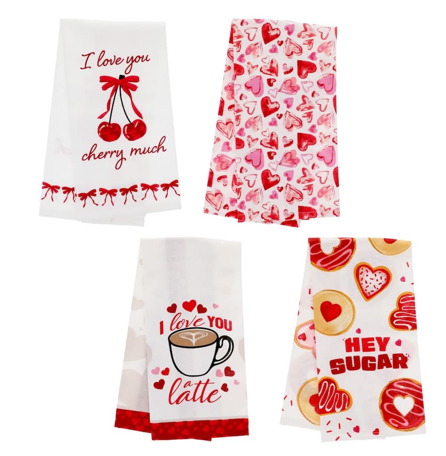 Seasonal Collection Valentine's Day Flour Sack Towel, 1-ct Assorted.