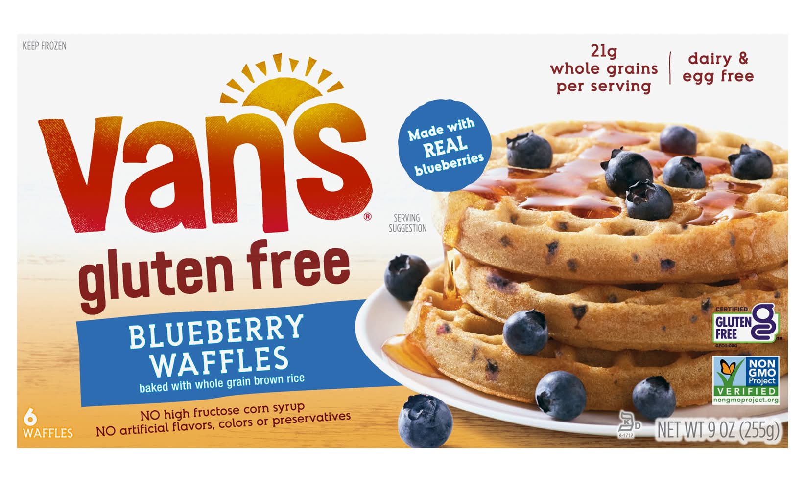 Van's Waffles, Blueberry (9 oz, 6 ct)