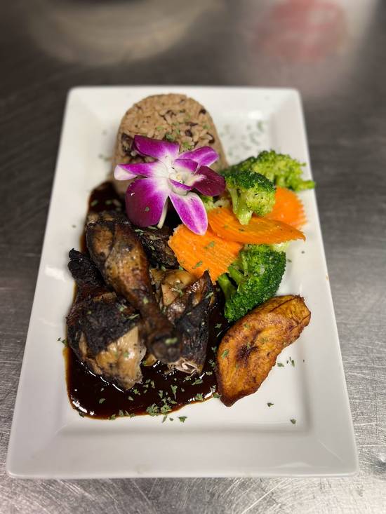 Jerk Chicken with Rice and Peas