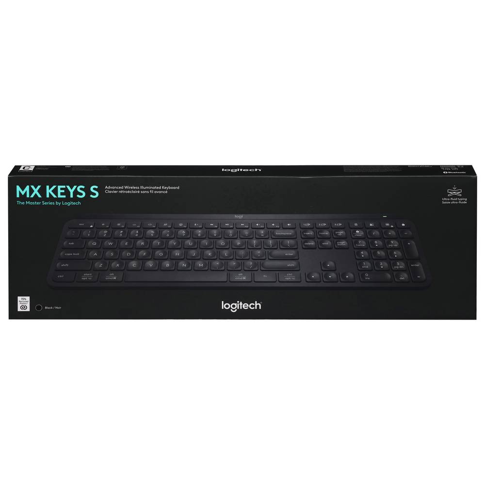 Logitech Mx Keys S Wireless Keyboard, Black