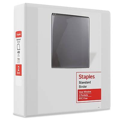 Staples Ring View Binder D Ring (2 inch/white)