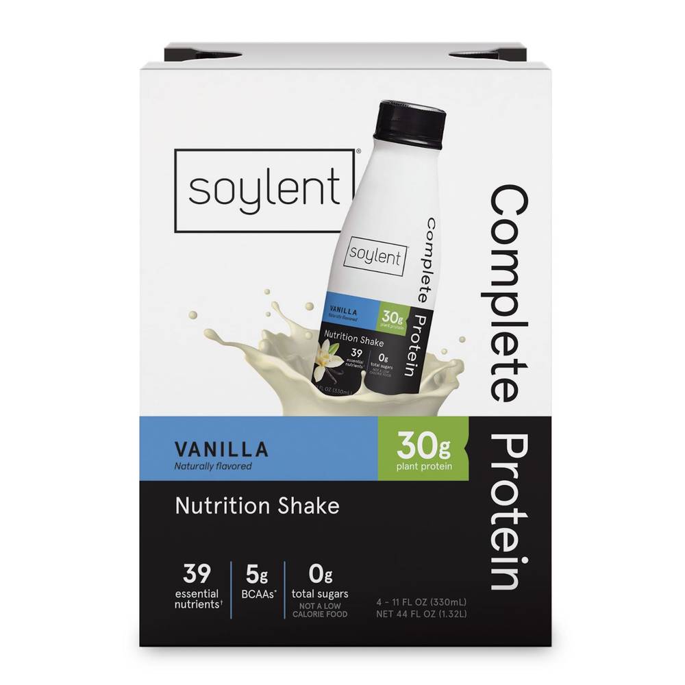 Soylent Complete Protein Nutrition Shake (4 pack, 11 fl oz) (vanilla)