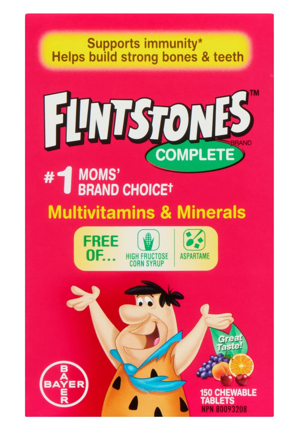 Les pierrafeu comprimés à croquer multivitamines et minéraux pour enfants - chewable tablets multivitamins & minerals for children (150 unités)