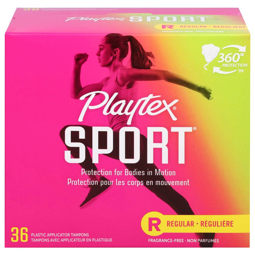 Playtex Sport Regular Fragrance-Free Plastic Tampons (8.11 oz)