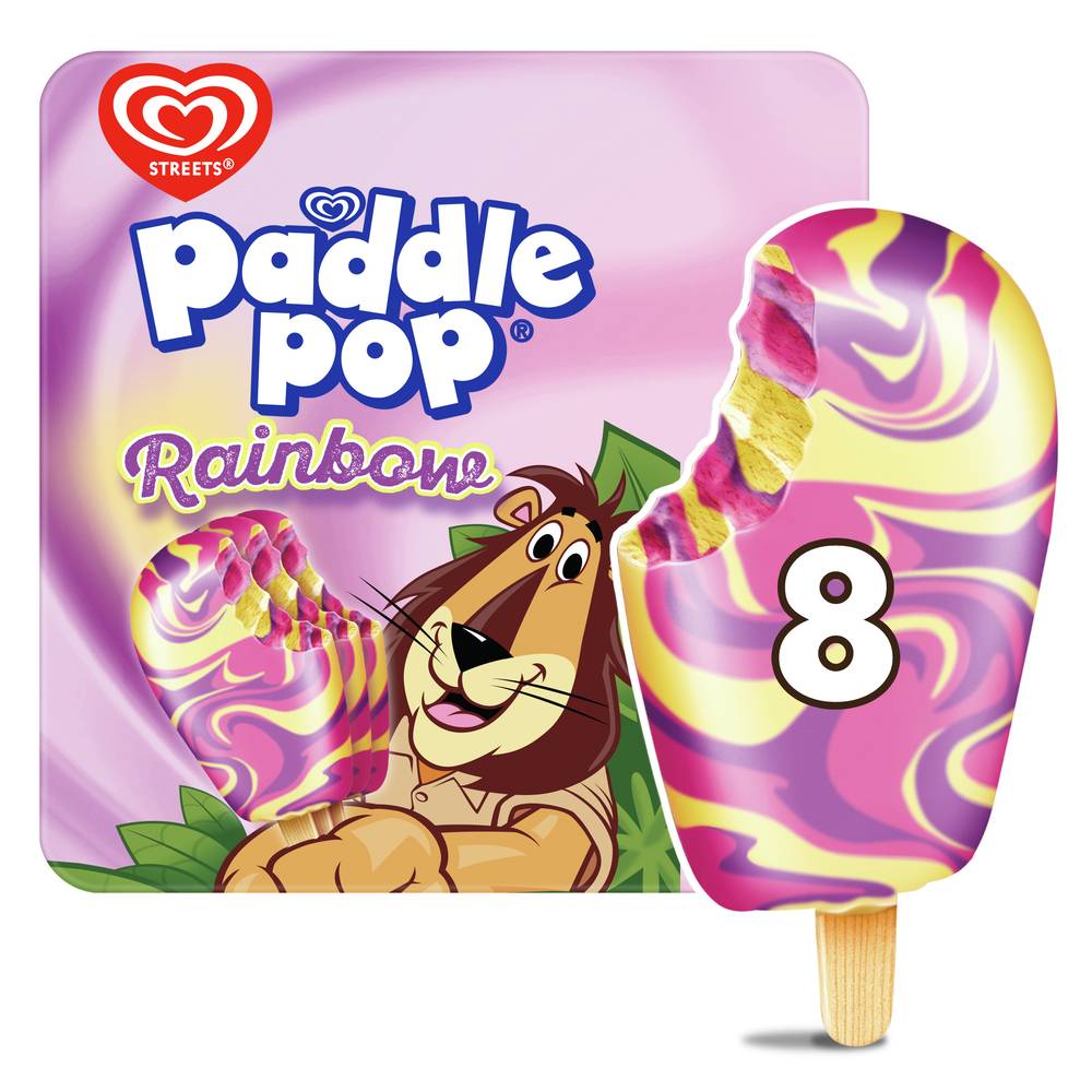 Paddle Pop Rainbow Ice Cream Bars (544mL, 8 pack)