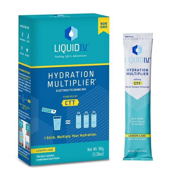 Liquid I.V. Hydration Multiplier Electrolyte Drink Mix Packets, Lemon Lime, 6 CT