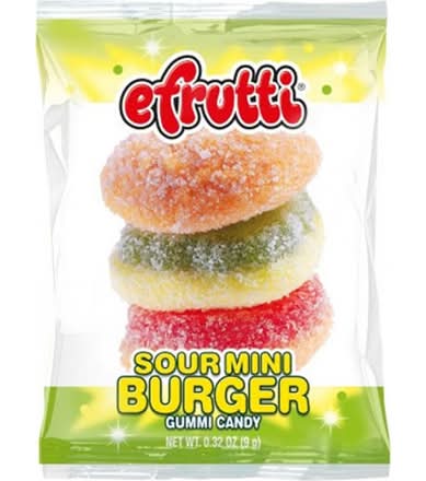 Efrutti Sour Mini Burger Gummi Candy 0.32oz Count