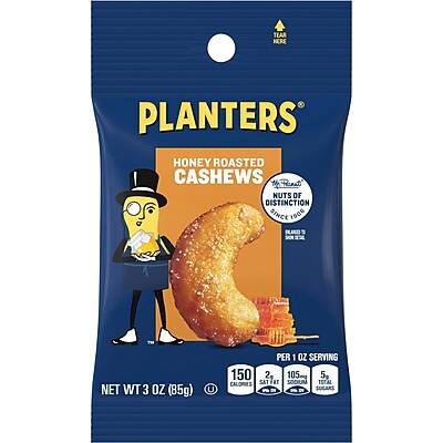 Planters Cashews, Honey Roasted, 3 Oz. (74491)