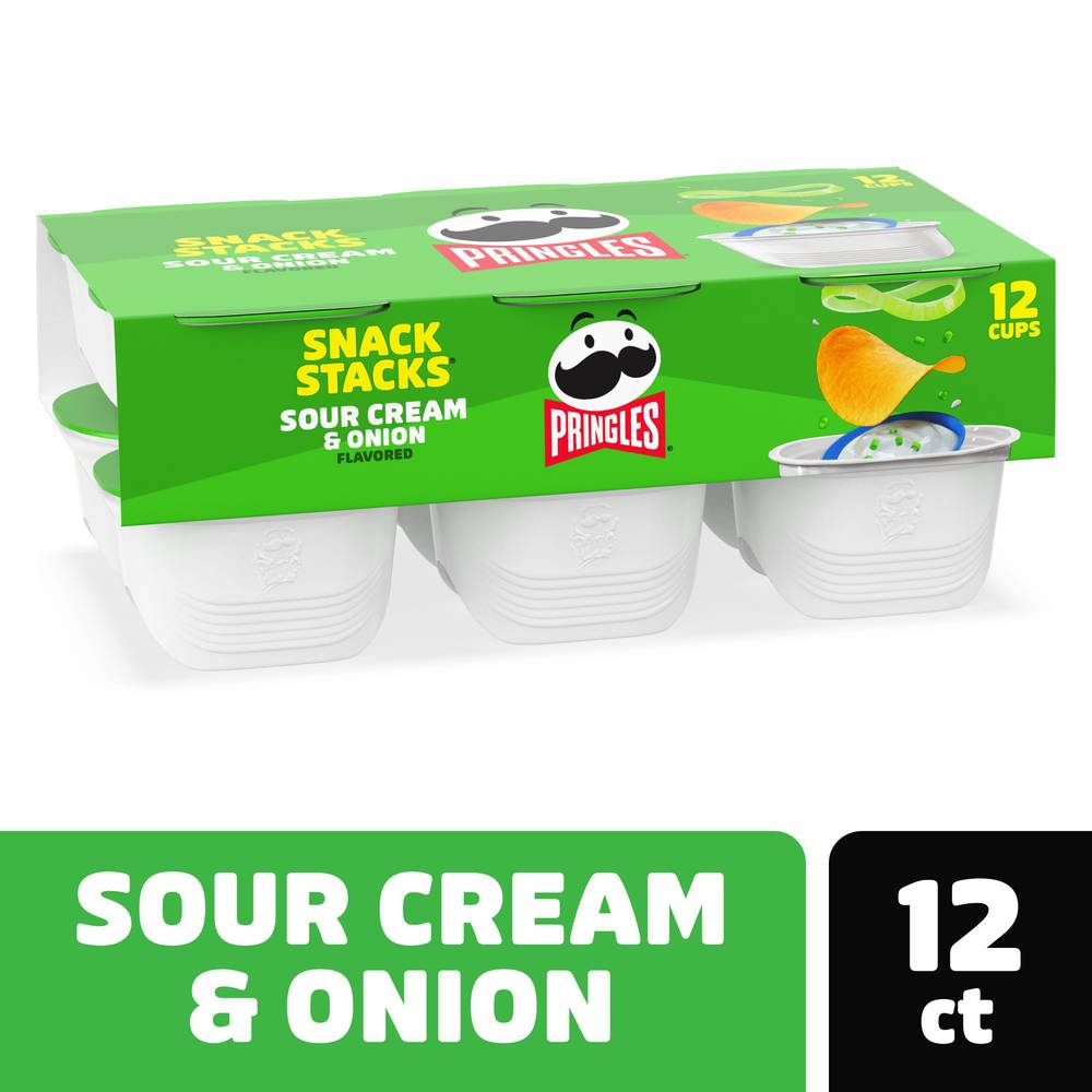 Pringles Snack Stacks Sour Cream and Onion Flavored Potato Crisps (12 ct)