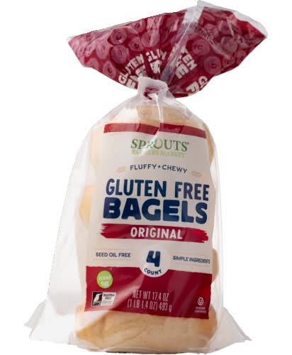 Sprouts Farmers Market Original Gluten Free Bagels 4 Count