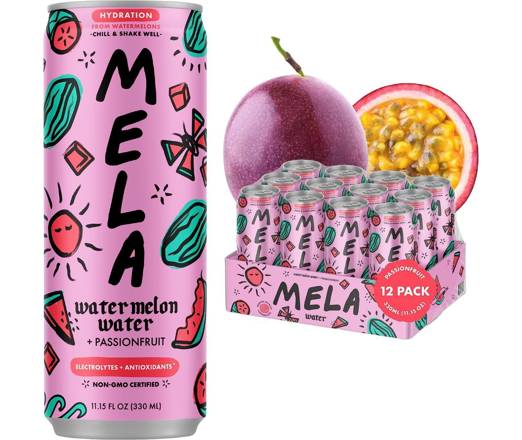 Mela Water Juice Watermelon & PassionFruit 16.9oz Bottle