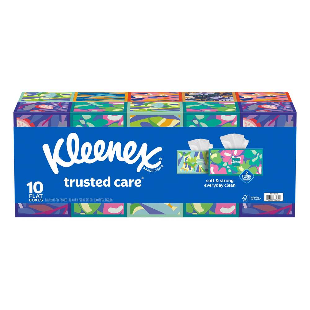 Kleenex Trusted Care Facial Tissue, 2-Ply, 230-count, 10-pack