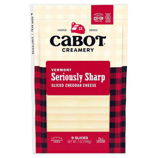 Cabot Seriously Sharp Vermont Sliced Cheddar Cheese