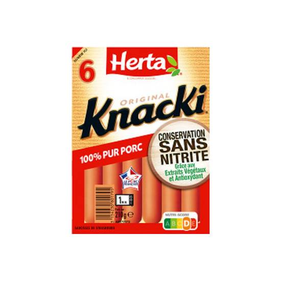 Knacki saucisses sans nitrites porc x6 Herta 210g