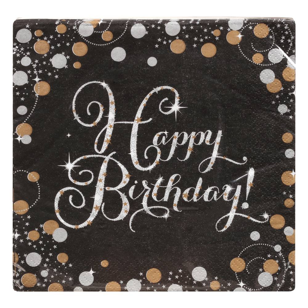 Amscan Sparkling Happy Birthday Celebration Luncheon Napkins (16 ct)