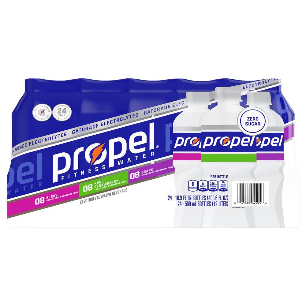 Propel Zero Sugar Electrolyte Water, Assorted (24 x 16.9 fl oz)