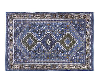 Navy Distressed Geometric Persian Accent Rug, (36" x 24")