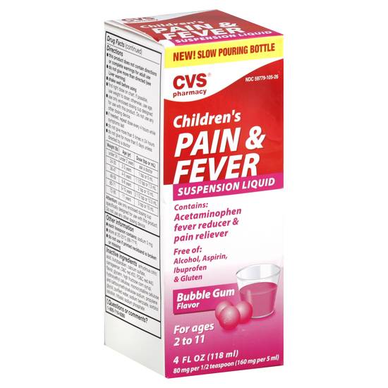 Cvs Children's Pain & Fever Suspension Liquid (bubble gum)