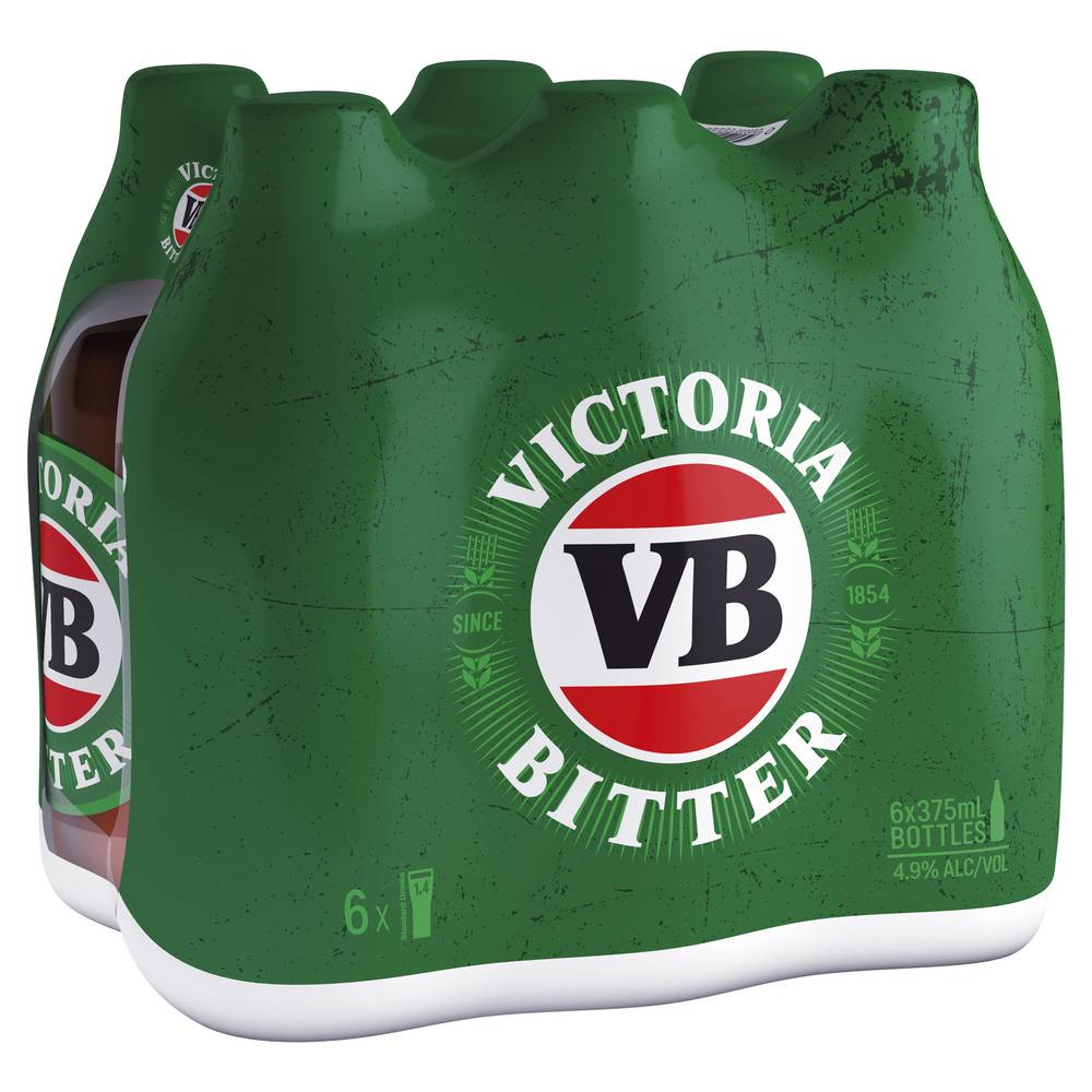 Victoria Bitter Bottle 375mL X 6 pack