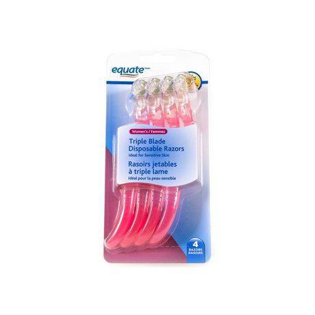 Equate Women's Triple Blade Disposable Razors (4 disposable razors per package)