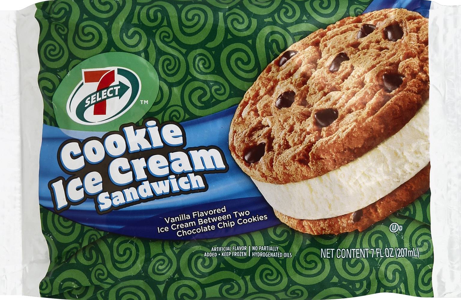 7-Select Ice Cream Sandwich Between Two Chocolate Chip Soft Cookies (vanilla)
