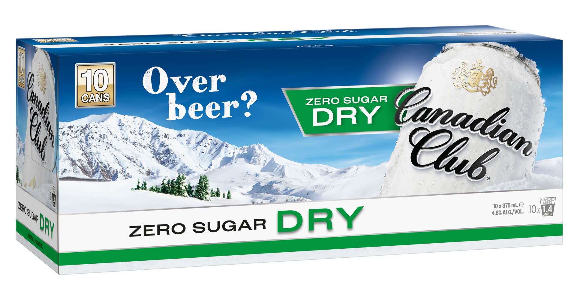 Canadian Club Zero Sugar Dry Whisky (10 x 375mL)