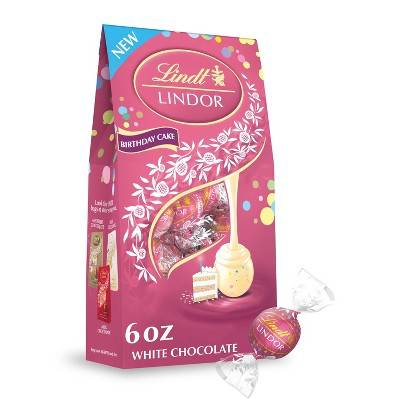 Lindor White Chocolate Candy Truffles, Birthday Cake (6 oz)