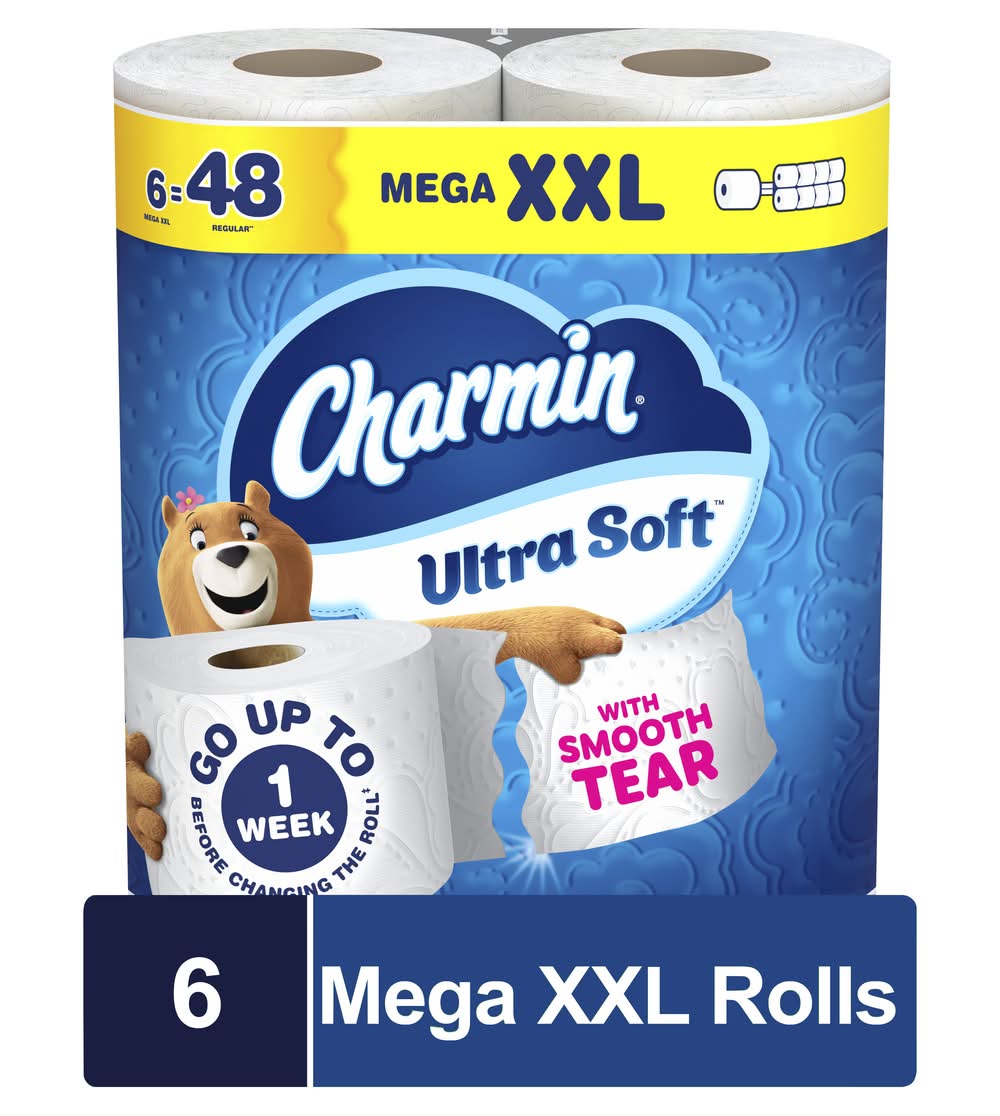 Charmin Ultra Soft Toilet Paper Rolls, XXL (6 ct)