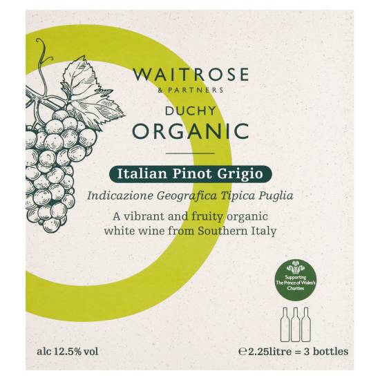 Waitrose Duchy Organic Italian Pinot Grigio (2.25 L)