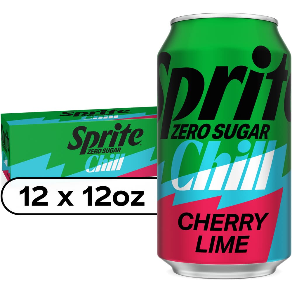 Sprite Zero Sugar Chill Soda, Cherry Lime (12 x 12 fl oz)