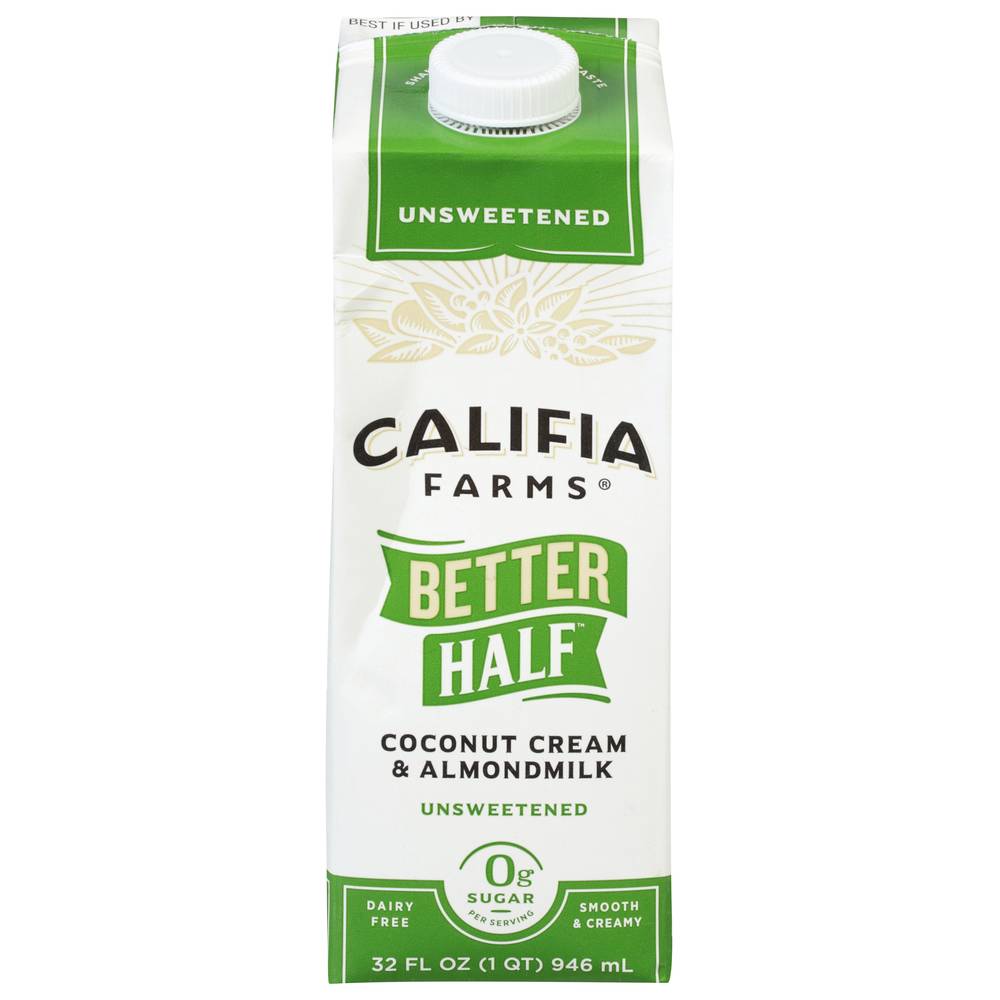 Califia Farms Better Half Coconut Cream & Almondmilk, Unsweetened (32 fl oz)