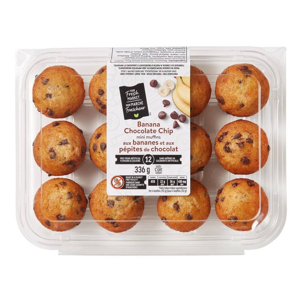 Your Fresh Market Banana Chocolate Chip Mini Muffins (12 ct)