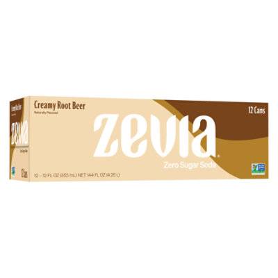Zevia Zero Sugar Creamy Root Beer Soda - 12-12 Fl. Oz.