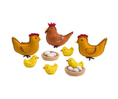 Hearthsong Felt Chickens Play Set, Assorted