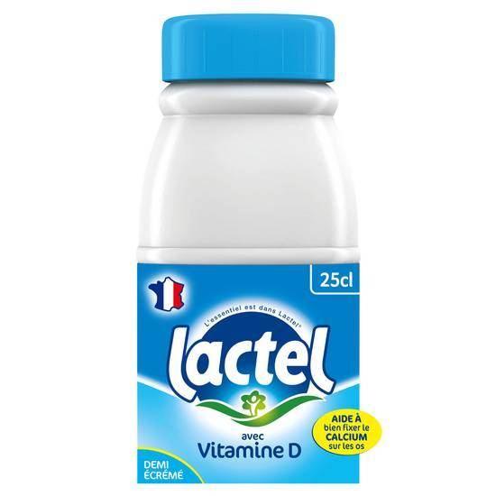 Lactel - Lait demi écrémé avec vitamine d (250 ml)