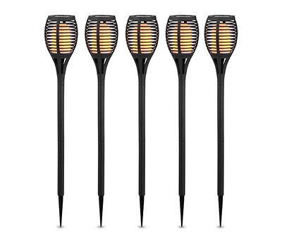 Real Living Flame Torch Solar Pathway Light Set (5 ct)