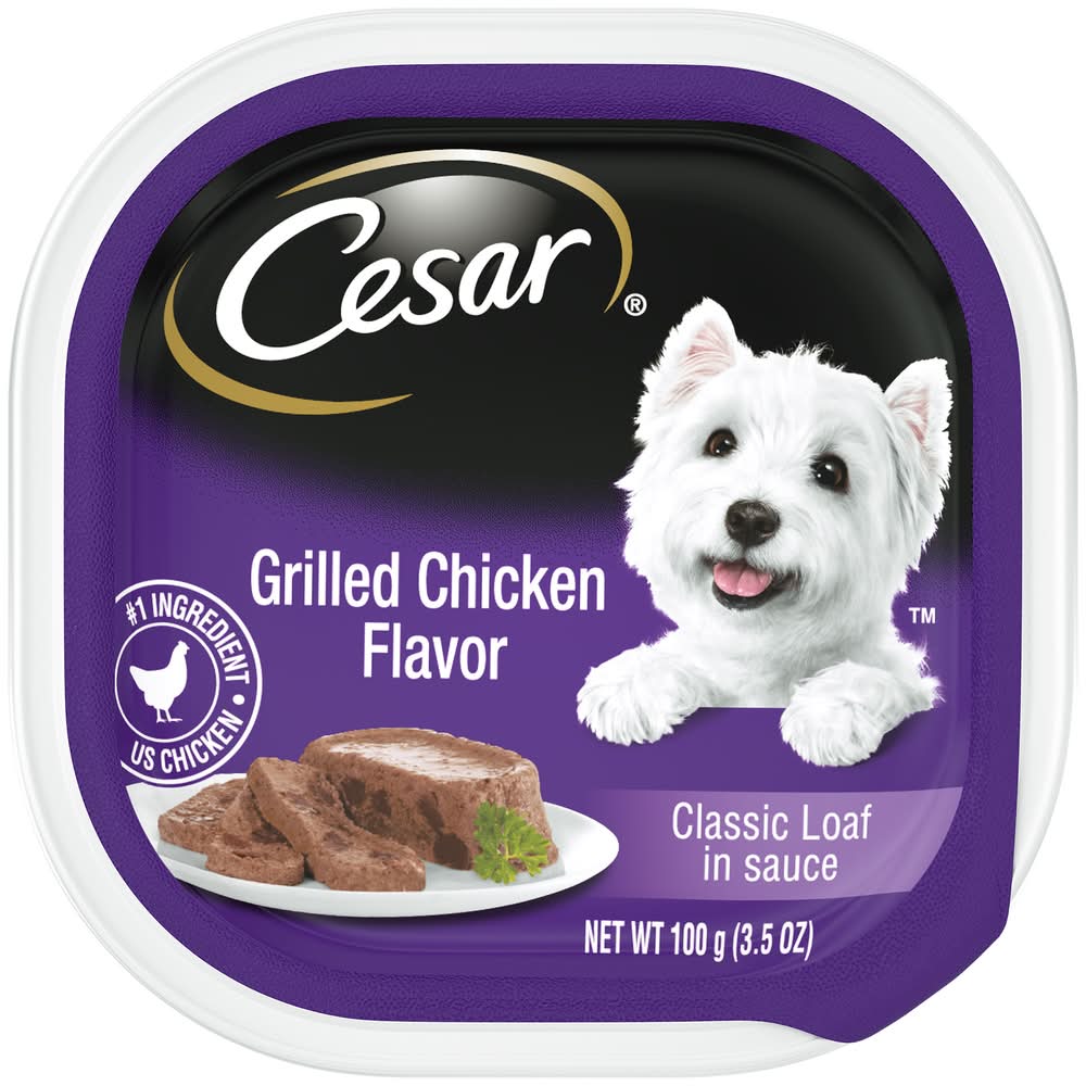 Cesar Classic Loaf in Sauce Soft Wet Dog Food, Grilled Chicken, Adult (3.5 oz)