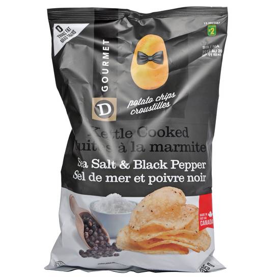 D Gourmet Sea Salt & Black Pepper Kettle C. Chips (190/205g)