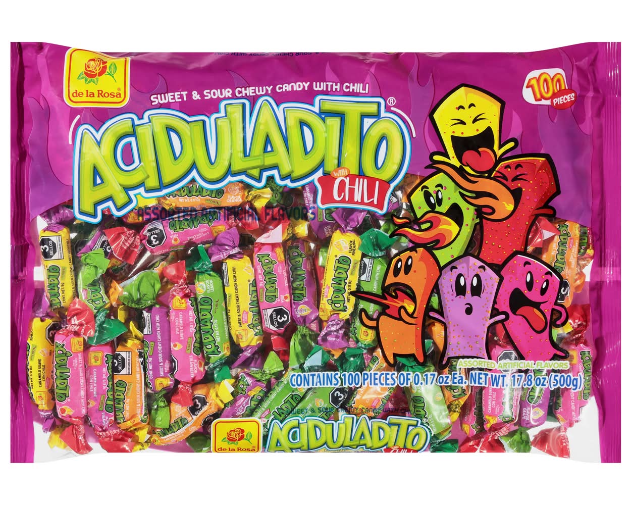 de la Rosa Aciduladito Sweet & Sour Chewy Candy (17.6 oz)