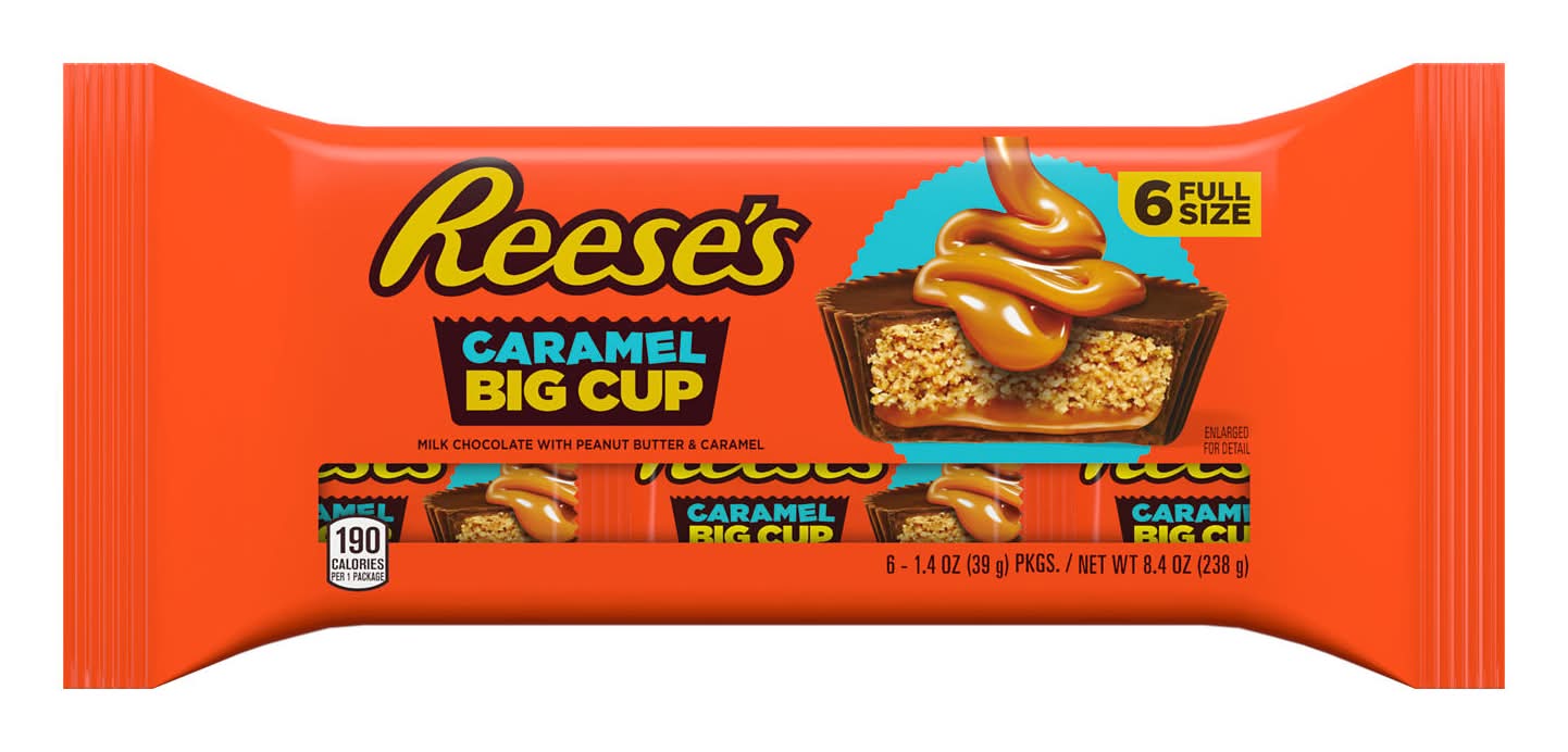 Reese's Big Cup Caramel Milk Chocolate Peanut Butter Cups (6 x 1.4 oz)