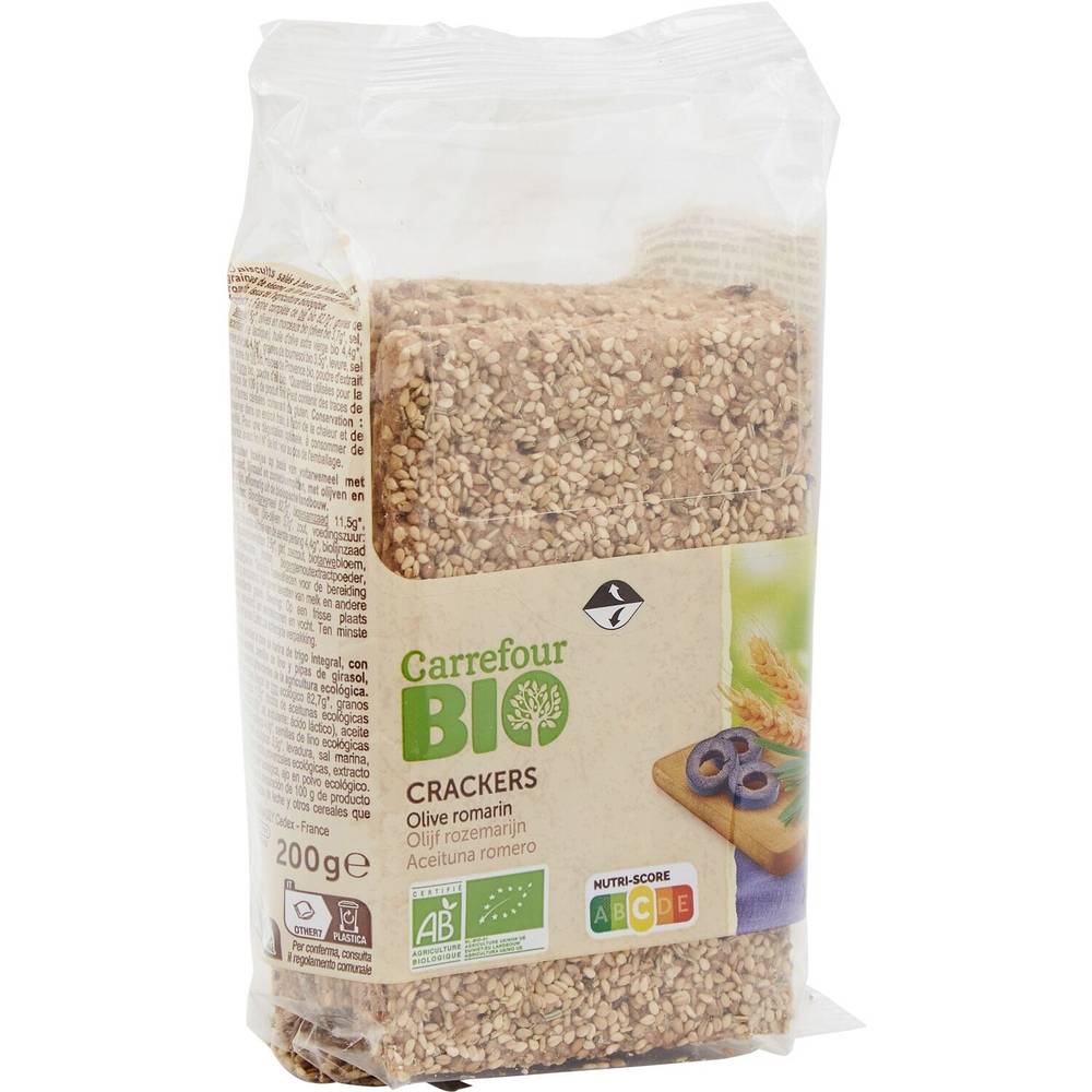 Carrefour Bio - Crackers olive romarin (8 pièces)