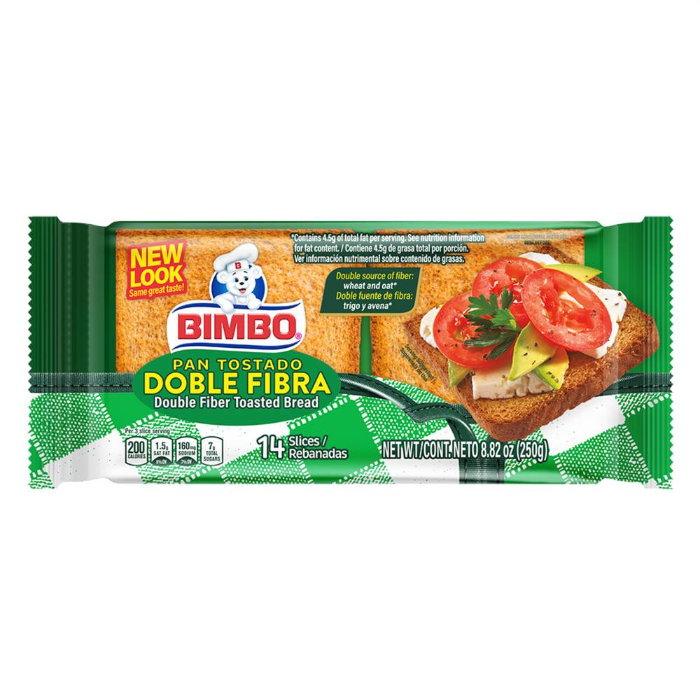 Bimbo Pan Tostado Doble Fibra Toasted Bread (14 ct, 0.63oz)