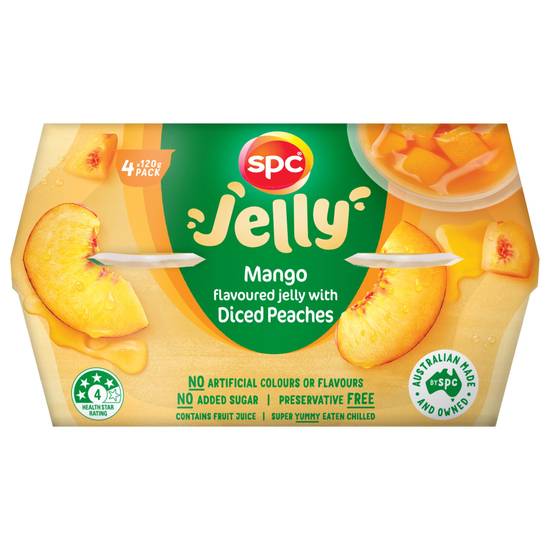 Spc Diced Peaches In Mango Jelly Fruit Cups (4 Pack) 120g
